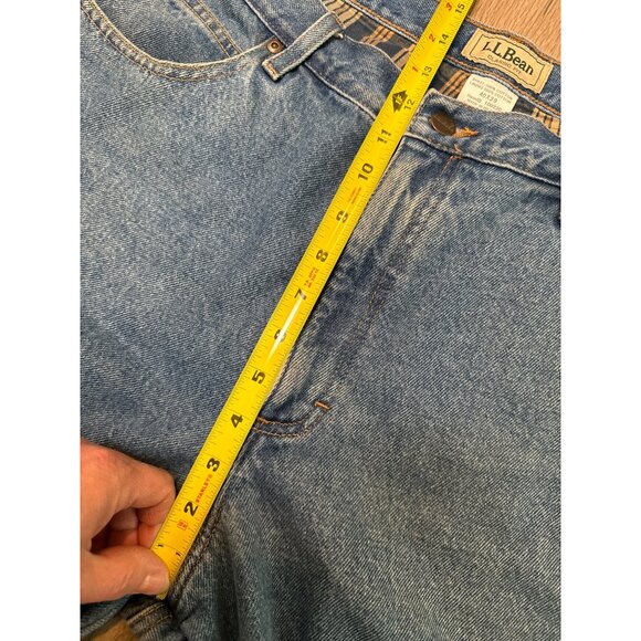 L.L. Bean Classic Fit Jeans 40x29 Mens Blue Denim With Plaid Lining 100% Cotton - Picture 10 of 13